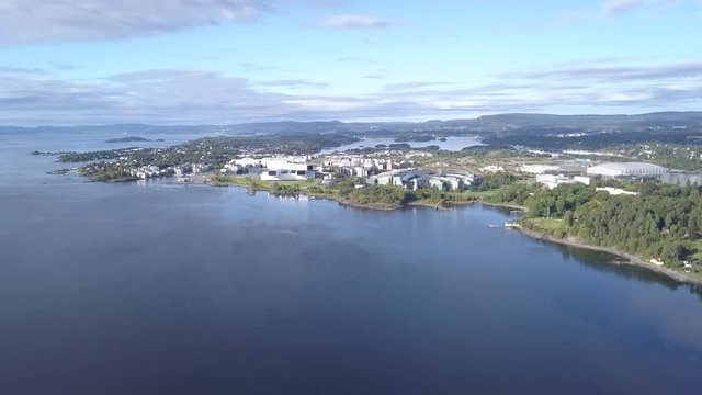 Aerial view on Statoil Headquarters on Fornebu, Oslo, Norway in summer