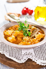 Stewed cabbage with meat