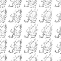 Fototapeta na wymiar octopus seamless vector pattern