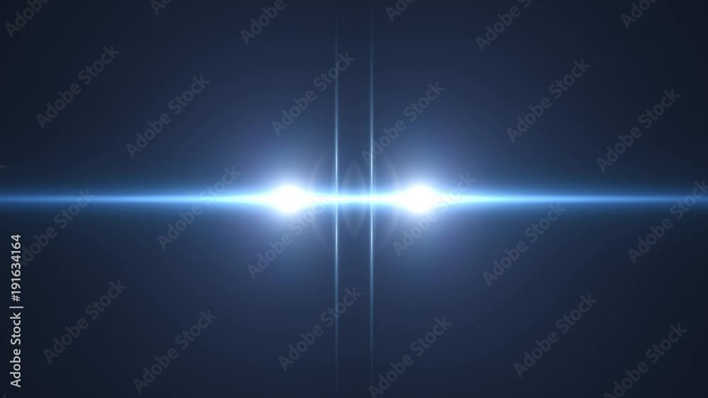 Wall mural lens curved 2 stars collision explosion flash lights optical lens flares shiny animation seamless lo