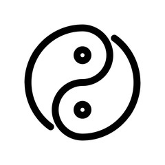Yin yang icon. Outline modern design element. Simple black flat vector sign with rounded corners.