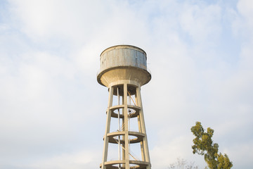 big water tank in village water supply