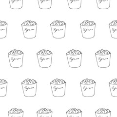 popcorn seamless vector pattern