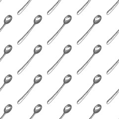 Naklejka premium spoon seamless vector pattern