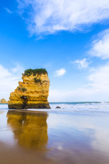Rocky cliff of Praia Dona Ana at Lagos, Portugal