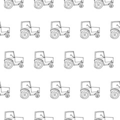 Obraz premium tractor seamless vector pattern