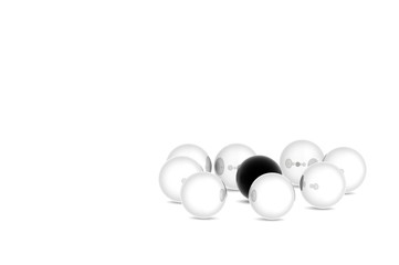Black ball in white ball