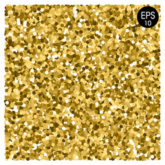 Golden vector background. Gold sparkles. Golden mosaic