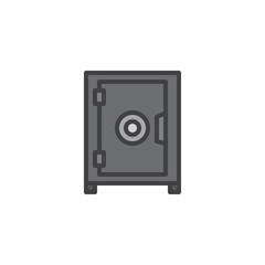 Obraz premium Safebox filled outline icon, line vector sign, linear colorful pictogram isolated on white. Safe box symbol, logo illustration. Pixel perfect vector graphics
