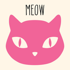 Pink cat head icon