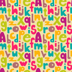 Hand drawn letters seamless pattern