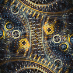 Abstract coqwheel machine, steampunk background
