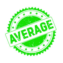 Average green grunge stamp isolated
