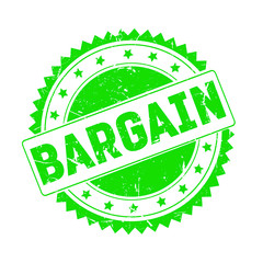 Fototapeta premium Bargain green grunge stamp isolated