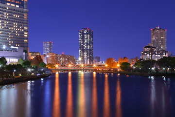 Fototapeta na wymiar Osaka night view