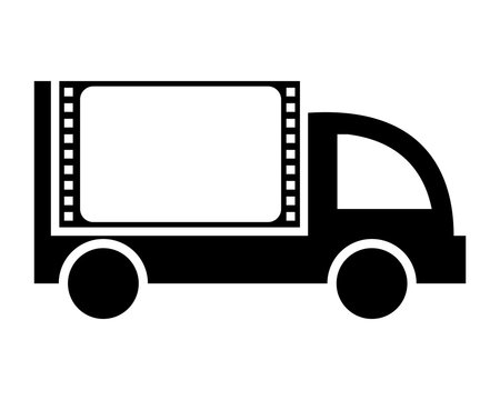 negative film boxcar transportation vehicle ride drive image vector icon