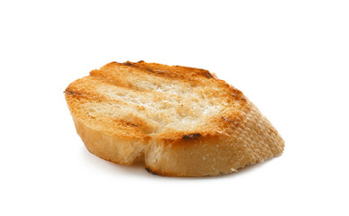 Toasted bread on white background