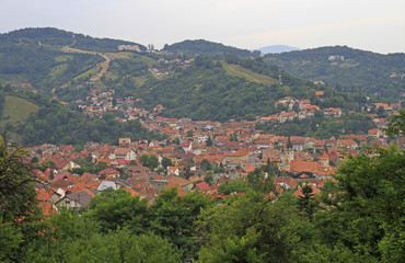 Fototapeta na wymiar View from the top of Tampa mountain over Brasov city