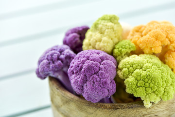 cauliflower of different colors