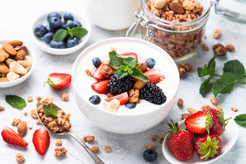 Greek yogurt granola and berry mix.