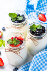 Greek yogurt with berries.