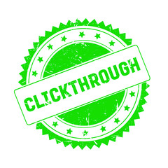Clickthrough green grunge stamp isolated