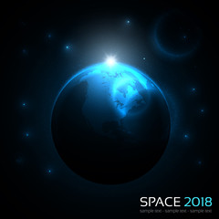 Realistic Earth in Space Illustration Background EPS10 Vector