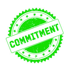 Commitment green grunge stamp isolated