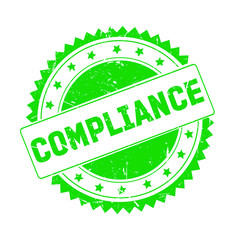 Compliance green grunge stamp isolated