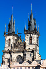 Fototapeta na wymiar Tyn church in Prague, Czech Republic