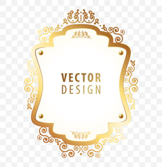 High Quality Luxury Frame on Transparent Background . Vector Isolated Illustration
