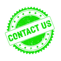Contact Us green grunge stamp isolated