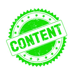Content green grunge stamp isolated