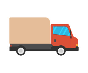 Delivery truck transporting icon. Vector illustration.