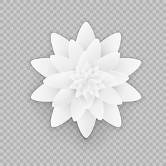 Paper flower lotus. isolated on transparent background. Vector illustration.