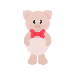 cartoon cute pig with tie