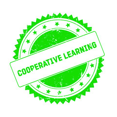 Cooperative Learning green grunge stamp isolated