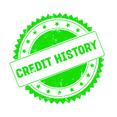 Credit History green grunge stamp isolated