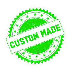 Custom Made green grunge stamp isolated