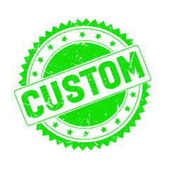 Custom green grunge stamp isolated