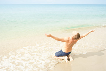 Freedom. Enjoying life. A happy man. 