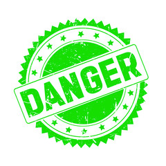 Danger green grunge stamp isolated