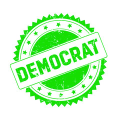 Democrat green grunge stamp isolated