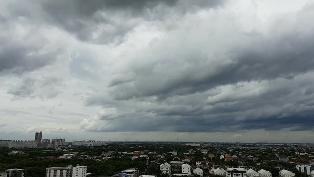 HD time lapse cloudy day at Bangkok city asia Thailand. View from high building.
