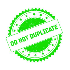 Do Not Duplicate green grunge stamp isolated