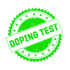 Doping Test green grunge stamp isolated