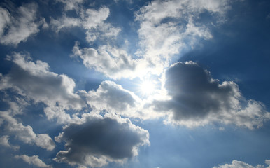 青空と雲「雲の風景」召喚、幸福、降臨、天国、神々、未来などのイメージ・雲などにキャッチコピースペース