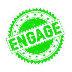 Engage green grunge stamp isolated