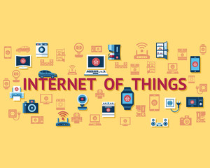 Digital vector flying internet of things concept