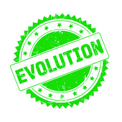 Evolution green grunge stamp isolated